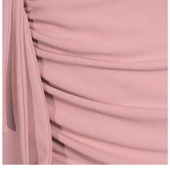 Xscape Off-the-Shoulder Ruched Ruched Waist Scuba Crepe Thigh High Slit … - Picture 10 of 11